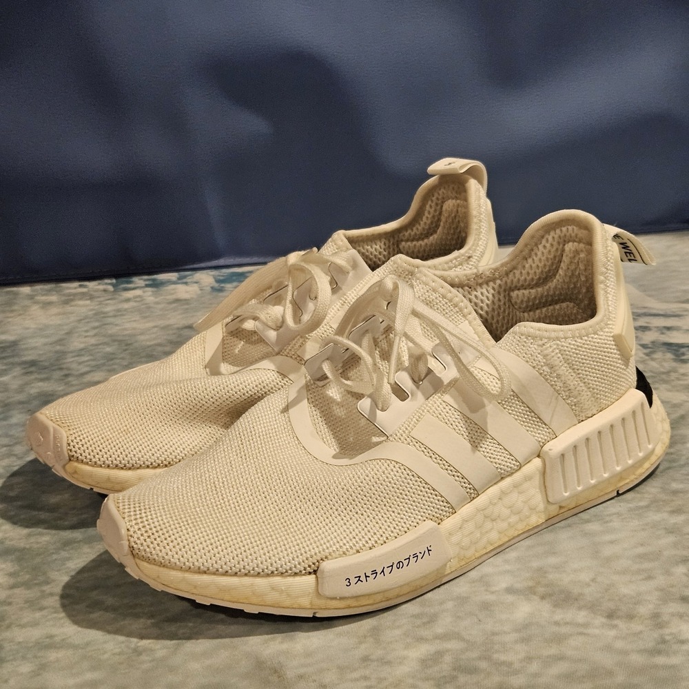 Adidas NMD R1 Triple White Sneakers Women's Size 5 CG6980 Running Shoes‎